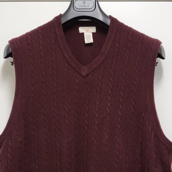 Vintage Dockers Mens Sweater Vest XL Pullover Cable Knit Preppy Academia - Picture 7 of 12